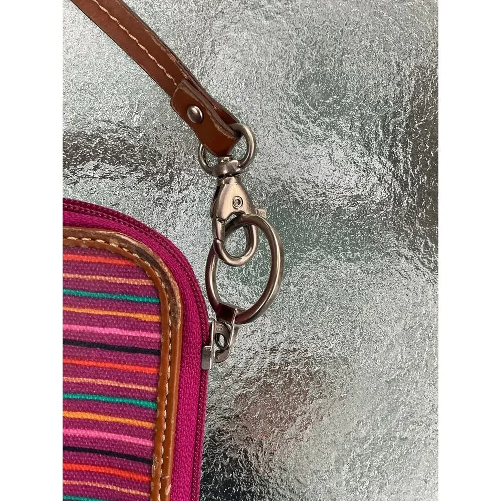 Fossil Multicolor Striped Wristlet Wallet